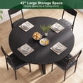 thumbnail image 2 of Anyact 42in Round Dining Table for 4, Circle Dinner Table Pedestal Metal Frame, Kitcen Table Sturdy Wood Kitchen & Dining Room Furniture, Black(Only Table), 2 of 9