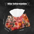 thumbnail image 5 of Pofeuu Vibrant Floral Collage Portrait Print Tissue Box Cover, Modern Decorative PU Leather Rectangular Tissue Box Case Organizer Holder for Vanity Countertop, Night Stands, Livingroom, 5 of 7