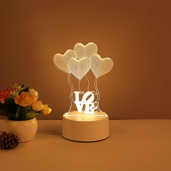 Holloyiver 3D I Love You Illusion lamp Night Light Colors Changing Smart Touch Remote Control Optical Illusion Bedside Lamps, Bedroom Home Decoration for Kids Friden Family Birthday Gifts