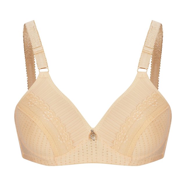 Woman Bra Full-Coverage Bra Feature V-Neck Nursing Bra Style W-1051 Khaki XXL