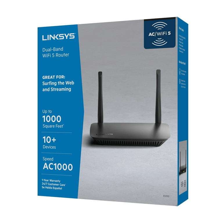 Break apart benefit repair Linksys Dual Band AC1000 Wi-Fi Router, Wi-Fi 5 Technology, Black -  Walmart.com
