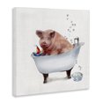 thumbnail image 2 of Stupell Industries Tropical Large Farm Pig in Bathtub Sailors Hat Bubbles Canvas Art, 24 x 24, by Donna Brooks, 2 of 7