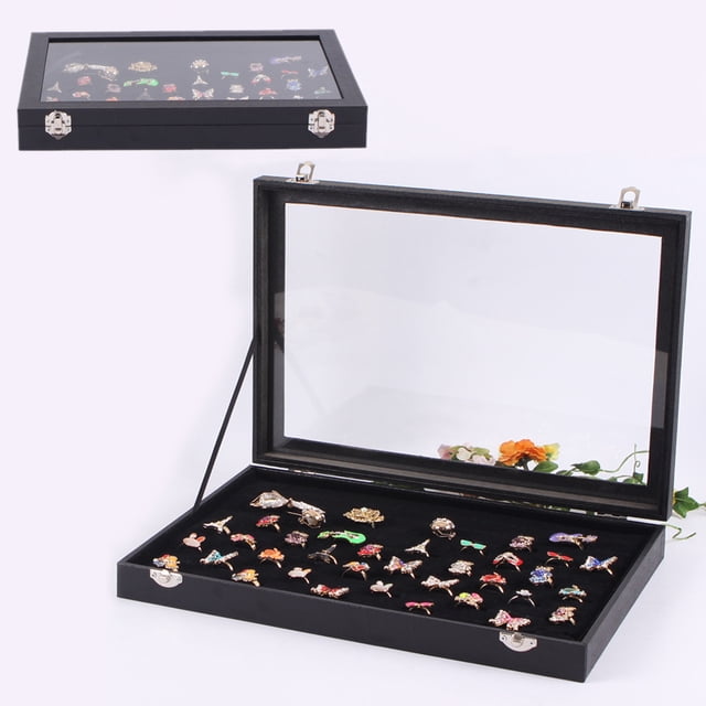 Caja de joyería Heldig para 100 anillos a prueba de polvo