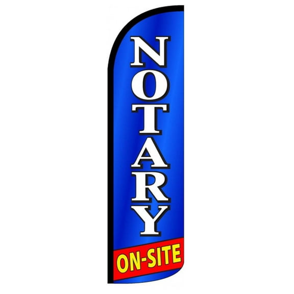 NOTARY ONSITE Windless Flag (Hardware Not Included) |Advertisement /Business Flags | Feather Flag |