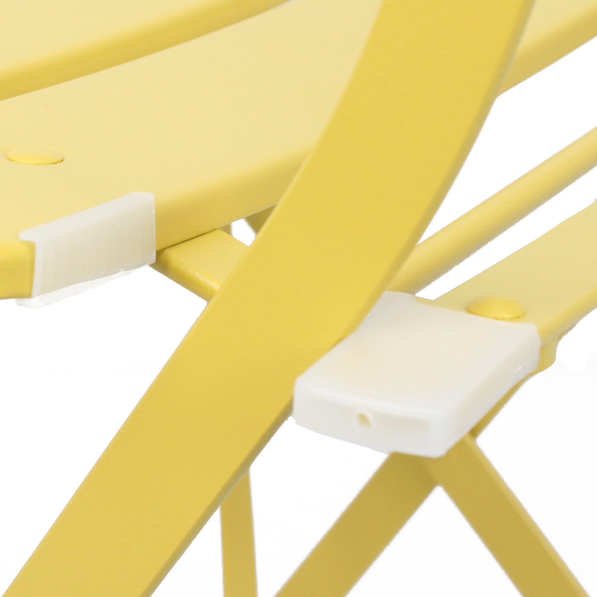 3‑Piece Yellow Folding Bistro Table and 2‑Chair Set, Indoor & Outdoor Patio Furniture with Cushions, Heavy‑Duty Rust‑Resistant Frame for Balcony Yard Garden