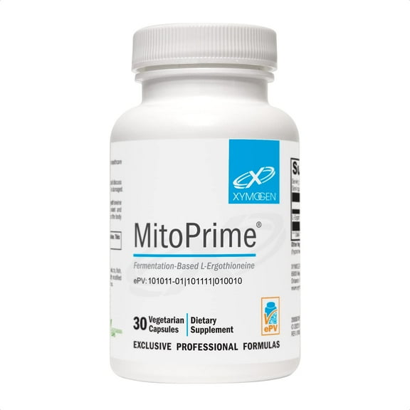 XYMOGEN MitoPrime - Fermentation-Based L Ergothioneine - Antioxidant Supplement to Support Brain Health   Already-Healthy Glutathione Levels in The Body (30 Capsules)
