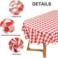 thumbnail image 5 of Farmhouse Oval Checkered Tablecloth Red and White Gingham Table Cloth Buffalo Plaid Fabric Table Cover for Dining Room Kitchen Party Table Decor 60x102 Inch, 5 of 6