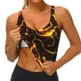 thumbnail image 3 of Rateoe Orange Lightning Print Womens' Sports Bras Scoop Neck Sports Vest- Padded U Back Seamless High Impact Support-Medium, 3 of 8