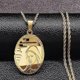 thumbnail image 1 of Collar largo de acero inoxidable de la Virgen María, joyería para hombre, collar de Nuestra Señora de Guadalupe, joyería con medalla de icono, collares para hombre, A GD 60 cm RM, 1 of 5