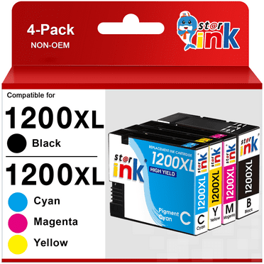 1200XL 1200 Ink cartridges for Canon PGI-1200XL PGI-1200 XL for Canon MAXIFY MB2320 MB2020 MB2720 MB2120 MB2050 Printer (Black, Cyan, Magenta, Yellow, 4-Pack)