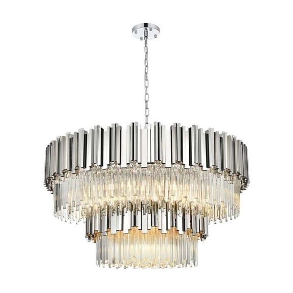 Elegant Lighting Willow 40 inch Chandelier in Chrome