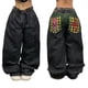 thumbnail image 1 of Pantalones vaqueros unisex estilo hip-hop gótico urbano de talle alto y corte holgado con diseños rasgados y bordados for hombre y mujer, 1 of 4