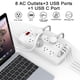 thumbnail image 2 of Protector contra sobretensiones Nuetsa, 8 salidas y 4 puertos USB, color blanco, 2 of 7