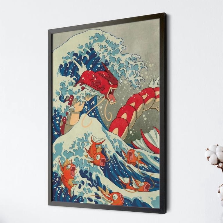 Pokemon Poster Set of 2 Anime Wall Art Traditional Japanese Prints Magikarp  Gyarados Ukiyoe Decor The Great Wave Japan Style Print - Walmart.com