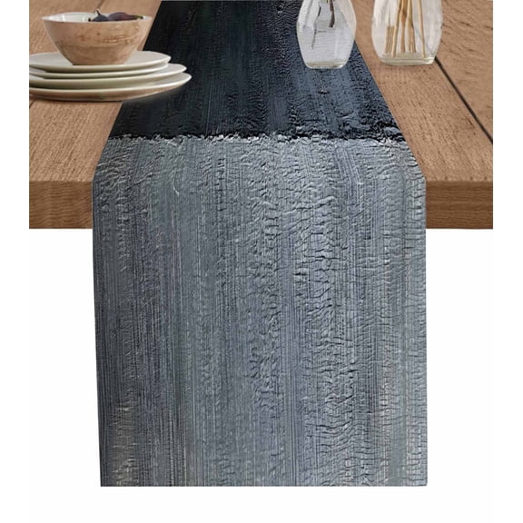 Ldtrchee Gray Yellow Table Runner 36 Inches, Color Block Oil Painting Modern Abstract Bed Runner Dresser Scarves Tabletop for Indoor Outdoor Parties/Ceremony/Banquet, 13"x 36"