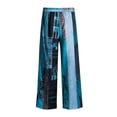 thumbnail image 6 of SGFCWSX Mens Harem Pants Patchwork Elastic Waist Drawstring Pockets Loose Boho Hippie Beach Casual Pants Light Blue Size L, 6 of 9