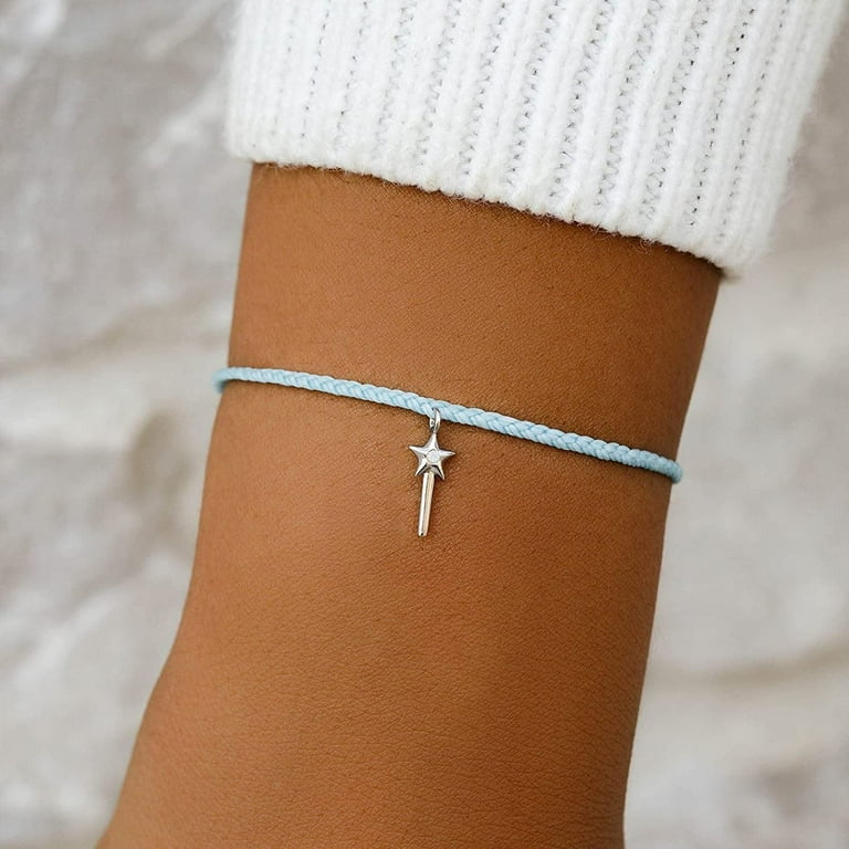 Pura Vida Silver Plated Disney Bibbidi Bobbidi Boo Bracelet Adjustable Band Brand Charm Ice Blue Walmart