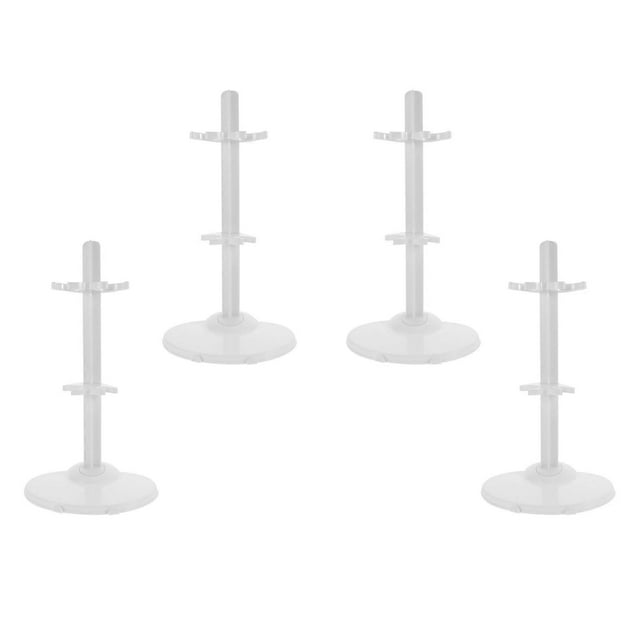White Plastic Doll Stand for Displaying Dolls Easy to Use Ideal Gift Convenient Storage 4 Sets