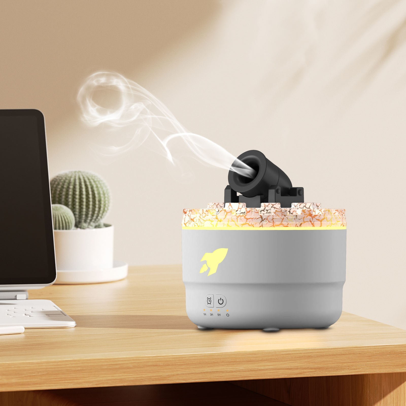 RAPOBRIX Aroma Humidifier Turret Silent Diffuser - Vapor Cannon with Colorful LED for Bedroom/Home