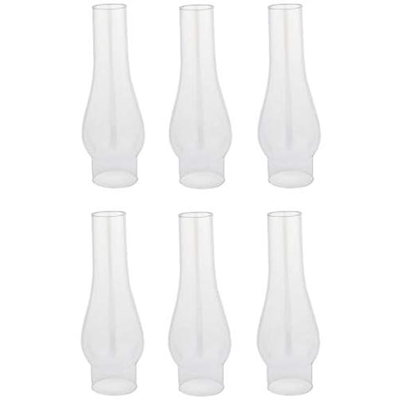 Lámpara de aceite Ciata Victorian Hurricane Glass Chimenea de 10 cm, paquete de 6