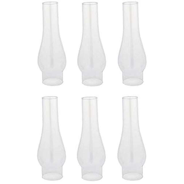 Lámpara de aceite Ciata Victorian Hurricane Glass Chimenea de 10 cm, paquete de 6