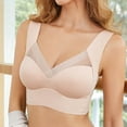 thumbnail image 4 of YWDJ Lounge Bras for Women Plus Size Back Closures Sleep Bras No Wires Comfy Bras Wide Strap Full Coverage Push up Wrap Lounge Bras Padded Plus Size Comfort Bras Solid Comfortable Bras Beige 2XL, 4 of 4