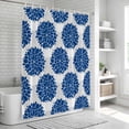 thumbnail image 5 of Polyester Fabric Dahlia Flower Shower Curtain, Farmhouse Botanical Blue Grey Floral Waterproof Bathtub Curtain Bathroom Decor Set with Hooks 54 x 78 Inches, 5 of 6