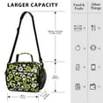thumbnail image 4 of FORMRS Student Insulated Lunch Bag with Shoulder Strap Reusable Cooler Box for School, Green Flower Pattern, 4 of 9