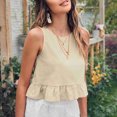 thumbnail image 5 of AherBiu Crop Tank Tops for Women Sleeveless Ruffle Cute Shirts Crewneck Summer Casual Tanks, 5 of 7