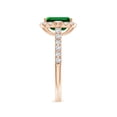 thumbnail image 3 of ANGARA Emerald-Cut Lab Grown 1.5 Ct Emerald Halo Side Stone Engagement Ring for Women in 14K Rose Gold (Size-8x6mm) | May Birthstone, Anniversary, Jewelry Gift for Women | Lab-Grown Emerald Ring, 3 of 9