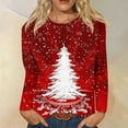 thumbnail image 5 of Christmas Sweatshirts for Women Christmas Tree Print T Shirt Long Sleeve Tops Xmas Jumper Casual Xmas Tree Graphic Sweatshirt Comfy Pullover Loose Round-Neck Blouses Ladies Xmas Holiday Costume, 5 of 5