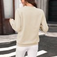 thumbnail image 3 of Women's Half Zip Tops Crew Neck Long Sleeve Texture Pullover Fall Winter Fashion Casual Sweatshirts Loose Fit (2XL, Beige), 3 of 9