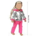 thumbnail image 3 of Pink 18 Inch Doll Clothes Set Jacket And Pants For 40 Cm Dolls Christmas Outfit Costume Accessory, 3 of 6