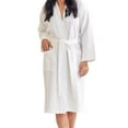 thumbnail image 2 of TowelSoft 100% Turkish Cotton Women's Waffle Kimono Bathrobe-White (One Size), 2 of 4