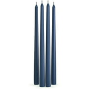 CANDWAX 14 inch Taper Candles Set of 4 - Tall Candles for Home, Ideal as Wedding Candles and Dinner Candles Unscented - Smokeless and Dripless Taper Candles - Dark Blue Candlesticks