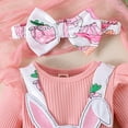 thumbnail image 4 of Baby Girl Easter Dresses 0-3 Months Cute Bunny Tutu Dress Long Sleeve Ruffle Bowknot Skirt Outfits Spring Birthday Easter Rabbit Clothes Red 12-18 Months, 4 of 7