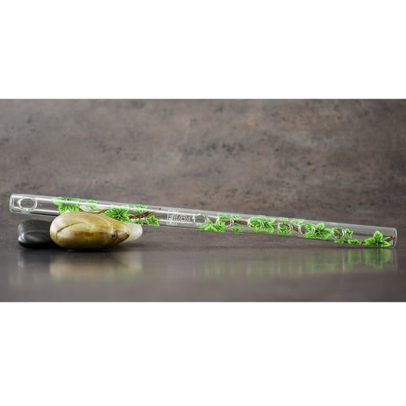 Hall Crystal Flute 11004 - Inline Glass Piccolo in D - Green Ivy
