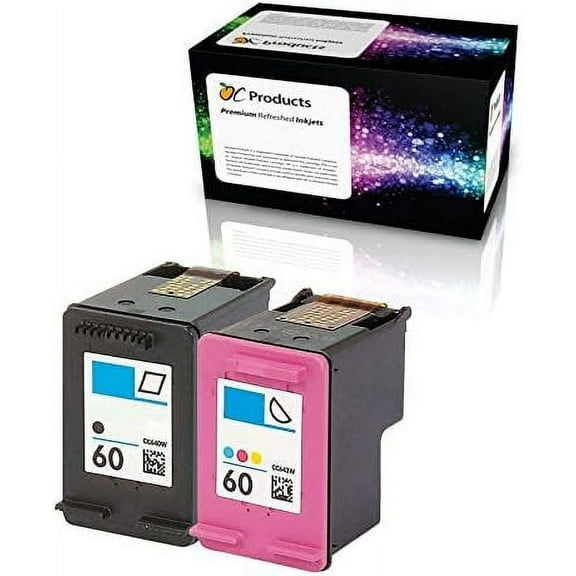 Remanufactured Compatible Ink Cartridge Replacement for HP 60 for Envy 120 114 Deskjet F4480 F4210 D1660 F4400 Printers (1 Black 1 Color)