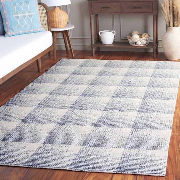 Safavieh Ebony Annabelle Checkered Area Rug, Ivory/Blue, 5' x 8'