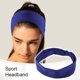 thumbnail image 2 of 1 pieza de diademas deportivas para hombres y mujeres, bandas antideslizantes para el cabello, bandas para la cabeza para correr sudor para deportes de fitness, azul profundo, 2 of 7