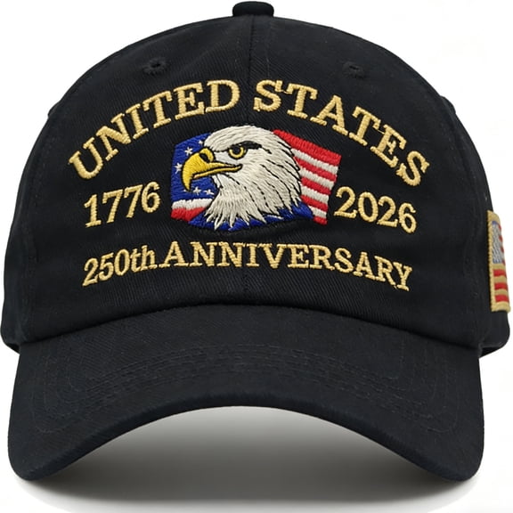United States 250th Anniversary Hat 1776-2026, Patriotic Eagle Embroidered Baseball Cap, Adjustable Cotton Vintage Hat