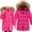Hot Pink, variant on Stylish Girls Winter Hooded Down Jacket Padded Overcoat for Trendy Kids Fashion