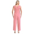 thumbnail image 4 of Zaldita Womens Chiffon Lace 3 Pieces Mother of The Bride Pant Suit Plus Size Wedding Guest Outfits Pink 5XL, 4 of 6