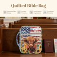 thumbnail image 6 of ZUXONGSY Highland Cow Sunflower Print Bible Cover for Women Large American Flag Print Bible Bag Multifunctional Scripture Bag with Multiple Pockets Journal Case for Study, 6 of 7