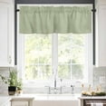 thumbnail image 5 of Vintage Linen Valances for Windows Pastoral Sage Green Linen Texture Farmhouse Rod Pocket Curtain Valance Window Treatment Short Curtains for Kitchen Living Room, 42"x12", 5 of 5