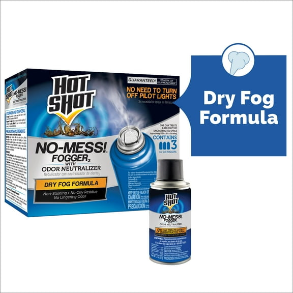 Hot Shot Fogger No-Mess With Odor Neutralizer, 3-Count, 1.2-Ounce