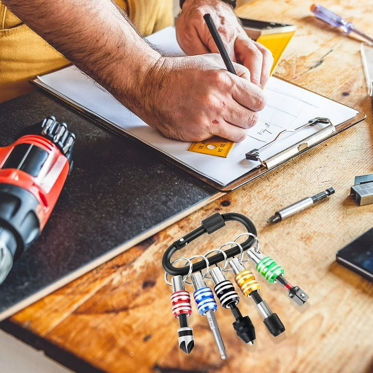 10 PCS Hex Shank Screwdriver Bits Holder Key Chain Extension Bar