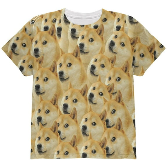 Doge Meme Funny All Over Youth T Shirt Multi YLG