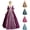 Purple, variant on Dresses For Women Plus Size Fashion Gothic Style Vintage Midi Dress Croset Long Flare Sleeve A Line Party Dress