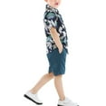 thumbnail image 3 of Younger Tree Toddler Baby Boy Shorts Hawaiian Outfit Set Summer Short Sleeve Button Down Shirt Shorts Clothes Suits for 2-3T, 3 of 6
